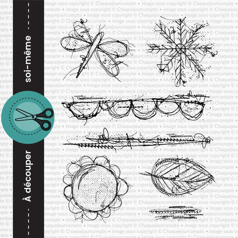 Ensemble d'étampes - Saisons cousues