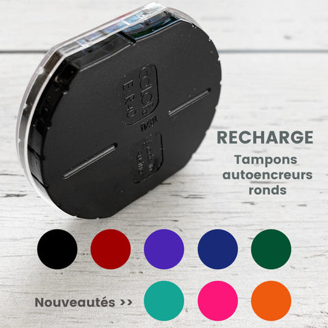 Recharge d'encre - Tampon autoencreur rond